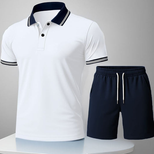 Herren Sommer Outfit Set – Poloshirt und Shorts Kombination